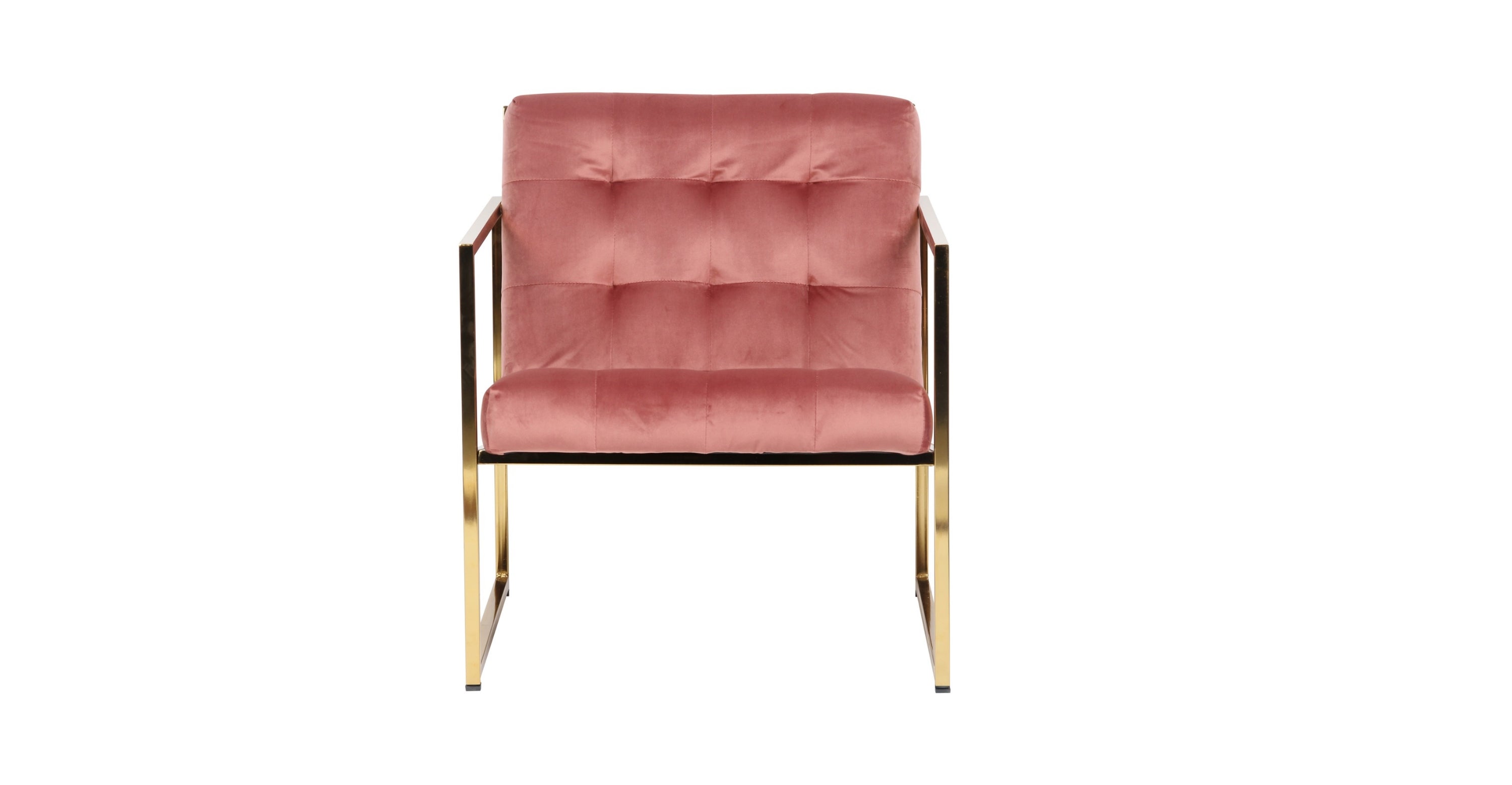 Lexington Tufted Velvet Accent Armchair With Gold Frame