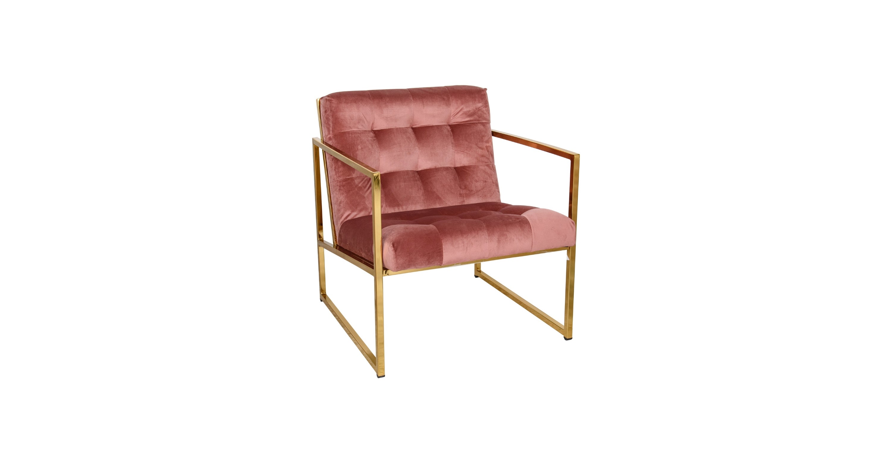 Lexington Tufted Velvet Accent Armchair With Gold Frame