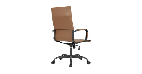 Harris Leather High-Back Adjustable  Office Conference Chair with Armrests