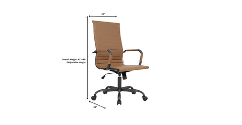 Harris Leather High-Back Adjustable  Office Conference Chair with Armrests