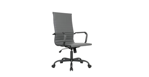 Harris Leather High-Back Adjustable  Office Conference Chair with Armrests