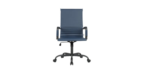 Harris Leather High-Back Adjustable  Office Conference Chair with Armrests