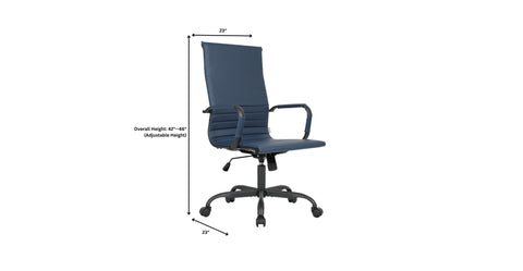 Harris Leather High-Back Adjustable  Office Conference Chair with Armrests