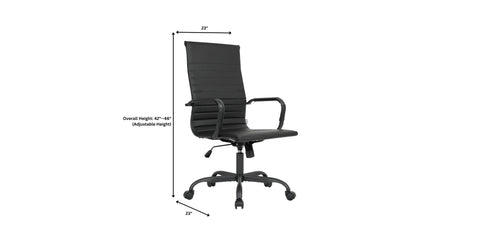 Harris Leather High-Back Adjustable  Office Conference Chair with Armrests