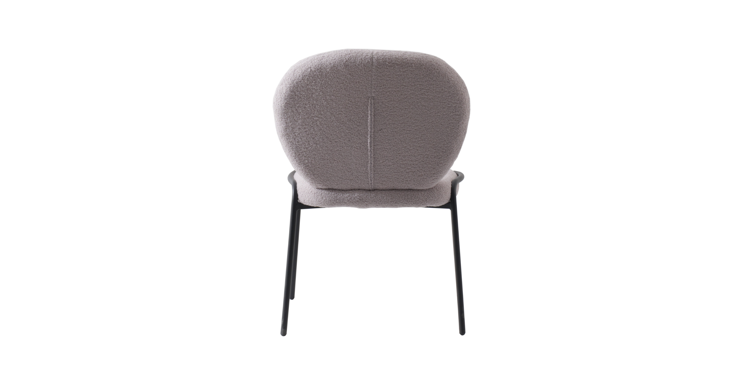 Celestial Modern Boucle Dining Side Chair with Black/White Powder Coated Iron Frame