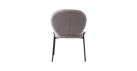 Celestial Modern Boucle Dining Side Chair with Black/White Powder Coated Iron Frame