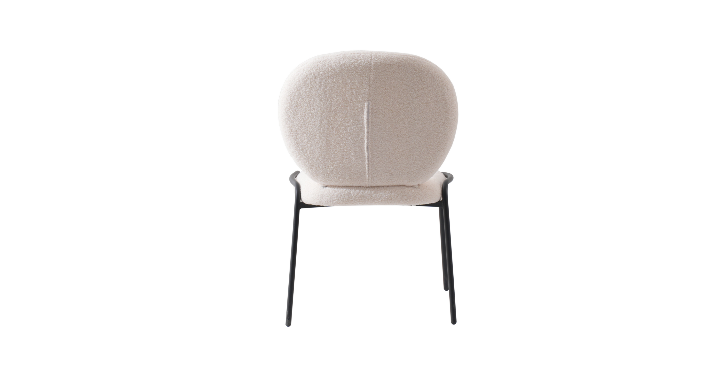 Celestial Modern Boucle Dining Side Chair with Black/White Powder Coated Iron Frame