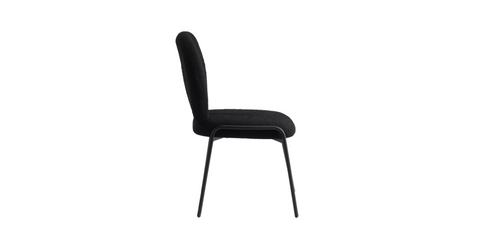 Celestial Modern Boucle Dining Side Chair with Black/White Powder Coated Iron Frame