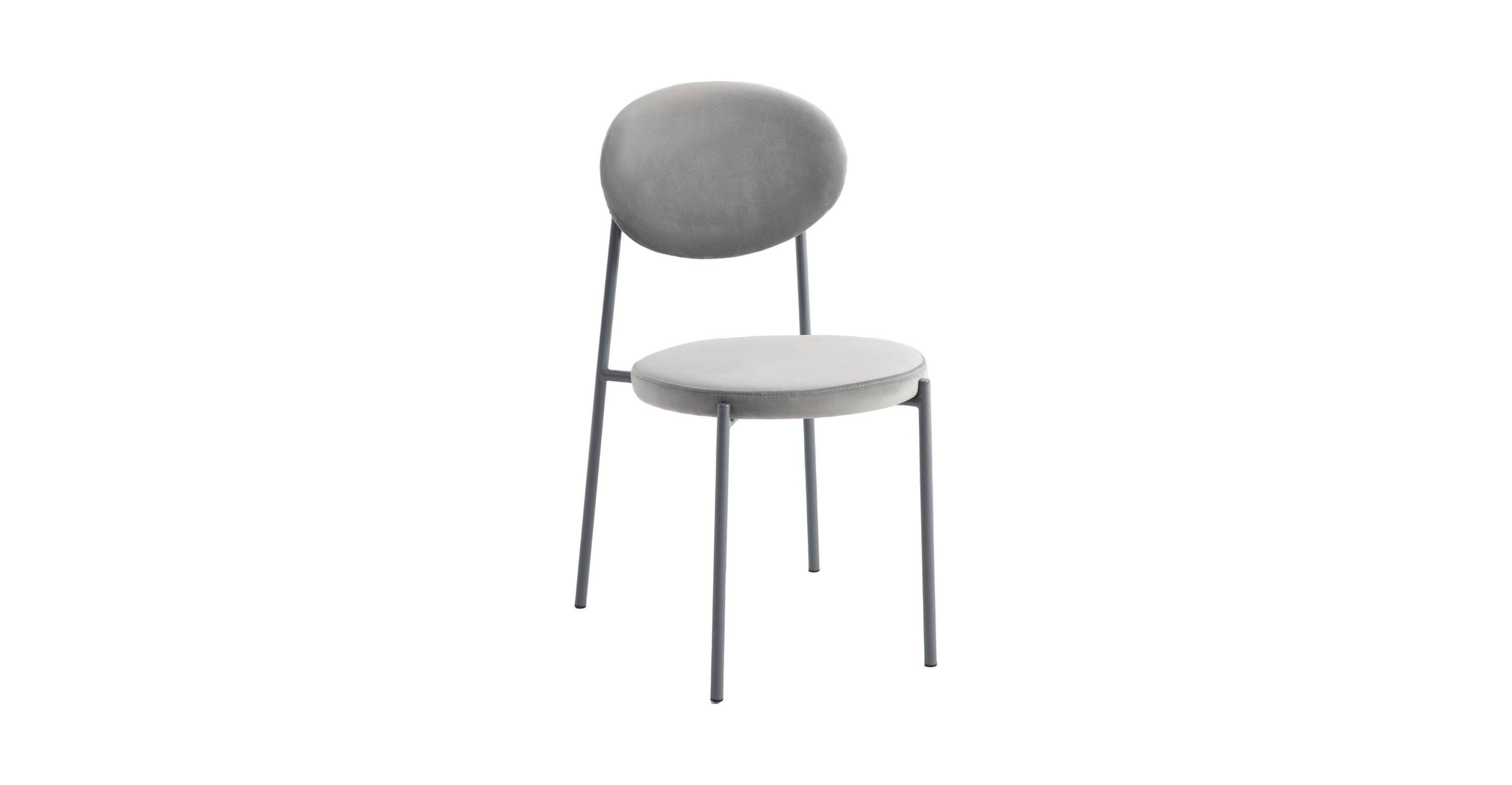 Euston Modern Upholstered Dining Chair with Round Wicker/Velvet Back Style