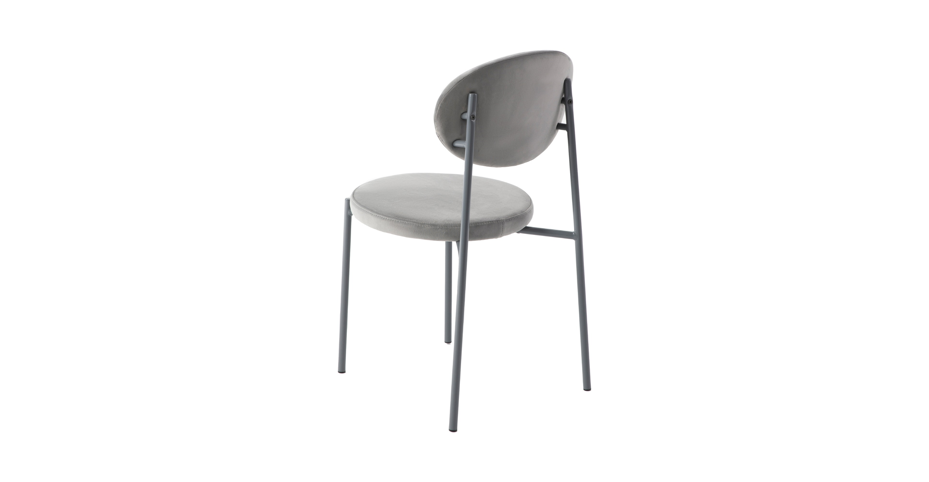 Euston Modern Upholstered Dining Chair with Round Wicker/Velvet Back Style