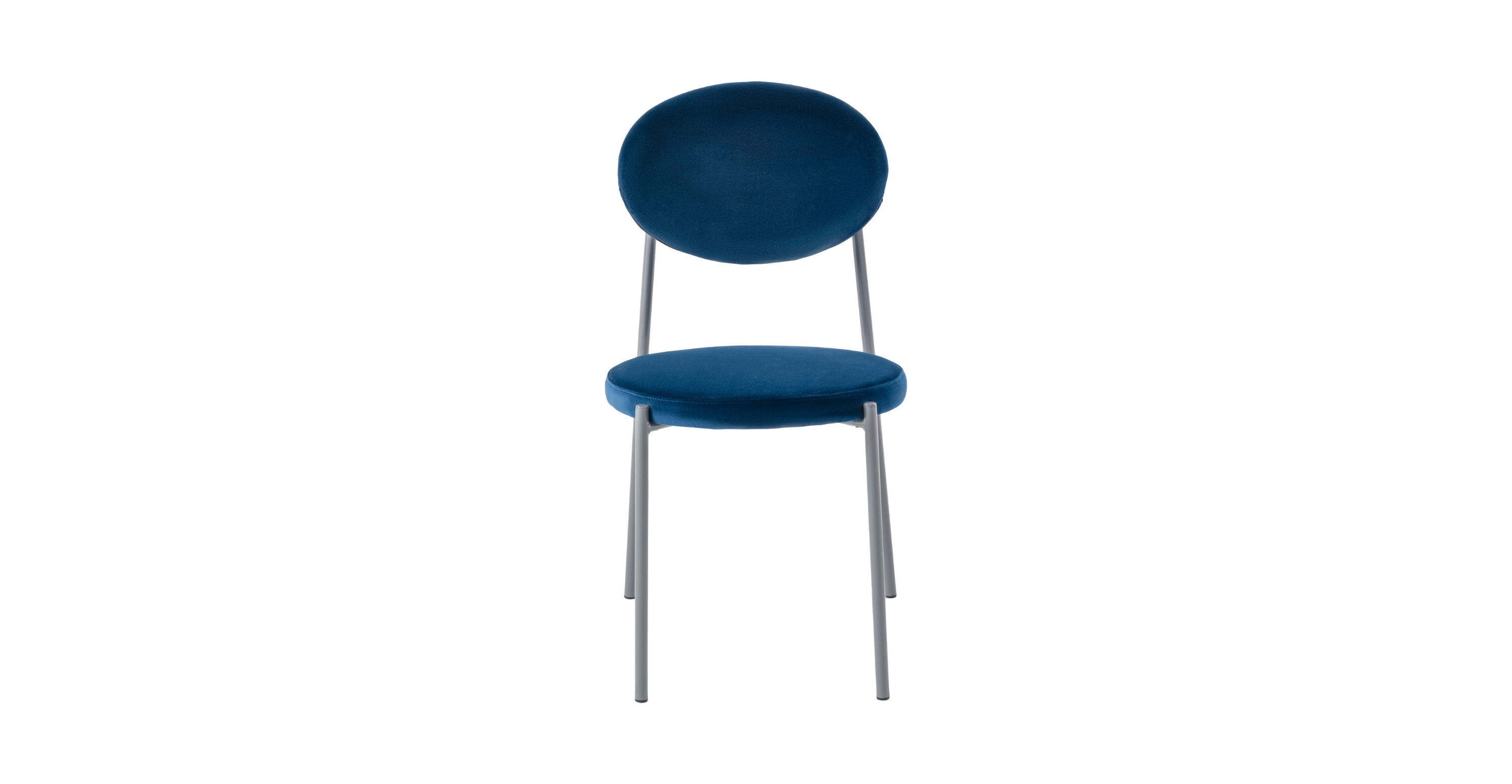 Euston Modern Upholstered Dining Chair with Round Wicker/Velvet Back Style