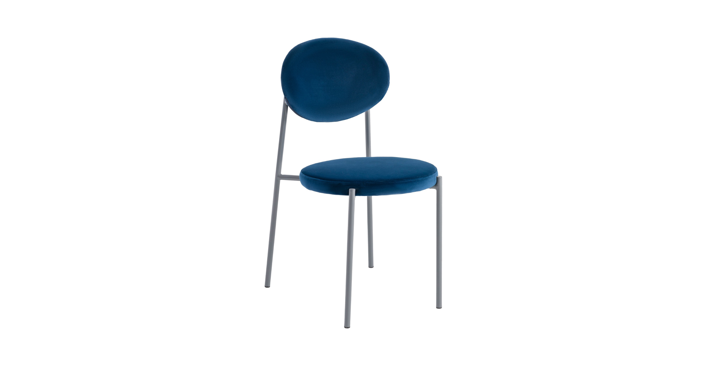 Euston Modern Upholstered Dining Chair with Round Wicker/Velvet Back Style