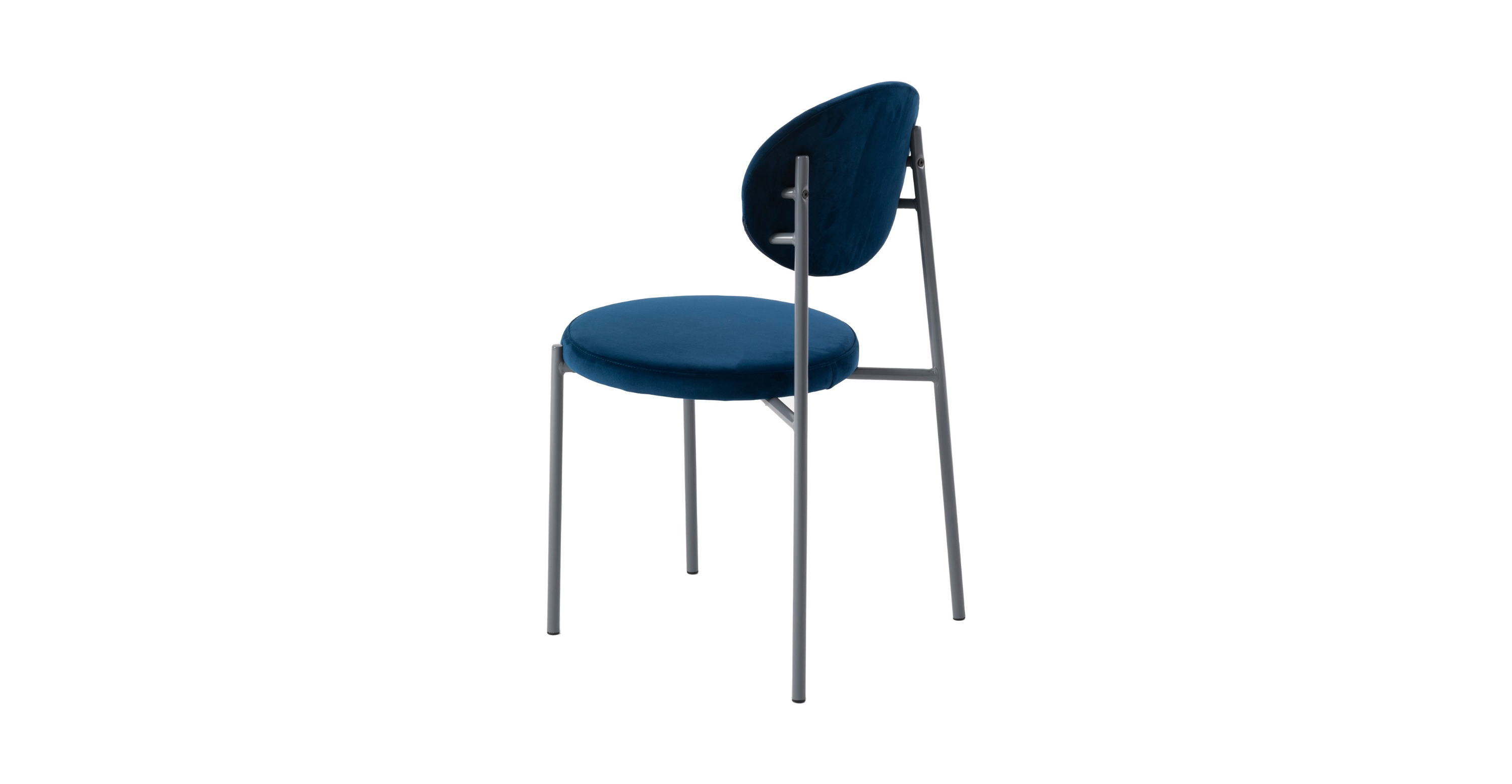 Euston Modern Upholstered Dining Chair with Round Wicker/Velvet Back Style