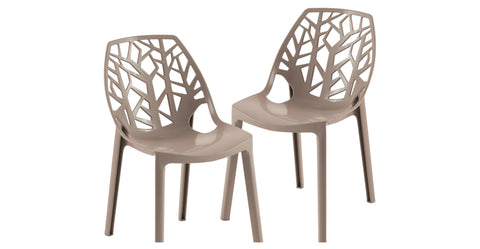 Cornelia Modern Dining Chair ABS Plastic Side Chair, Set of 2