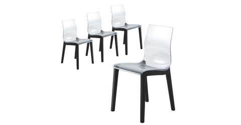 Marsden Modern Dining Side Chair with Beech Wood Legs, Set of 4