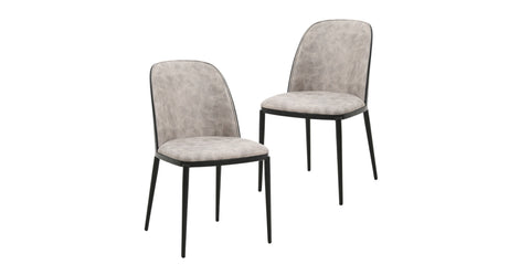 Tule Dining Side Chair with Upholstered Seat and Powder-Coated Steel Frame Set of 2