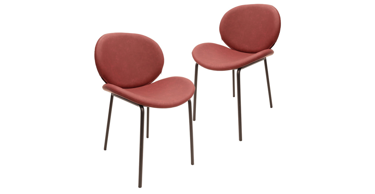 Servos Modern Dining Side Chair with Upholstered Seat and Powder Coated Iron Frame Set of 2