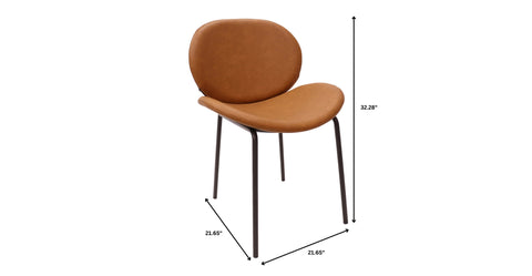 Servos Modern Dining Side Chair with Upholstered Seat and Powder Coated Iron Frame Set of 2