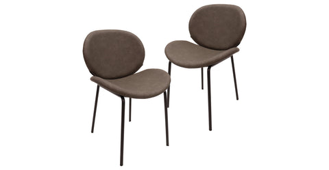 Servos Modern Dining Side Chair with Upholstered Seat and Powder Coated Iron Frame Set of 2