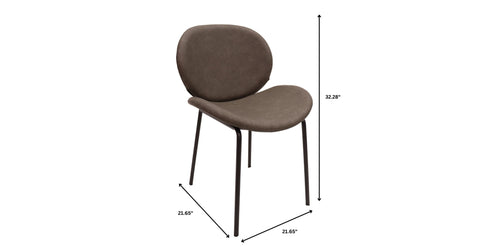 Servos Modern Dining Side Chair with Upholstered Seat and Powder Coated Iron Frame Set of 2