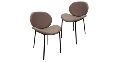 Servos Modern Dining Side Chair with Upholstered Seat and Powder Coated Iron Frame Set of 2