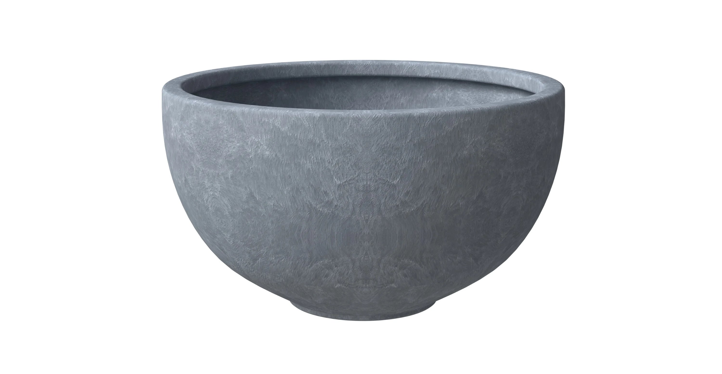 Iris Modern Round Planter Pot in Fiberstone and Clay Weather Resistant Design