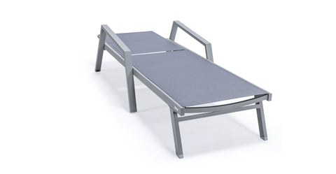 Marlin Aluminum Outdoor Chaise Lounge Chair with Sling Fabric Seat