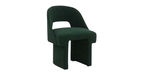 Quell Boucle Accent Chair Curved Open Back Design and Manufactured Wood Frame