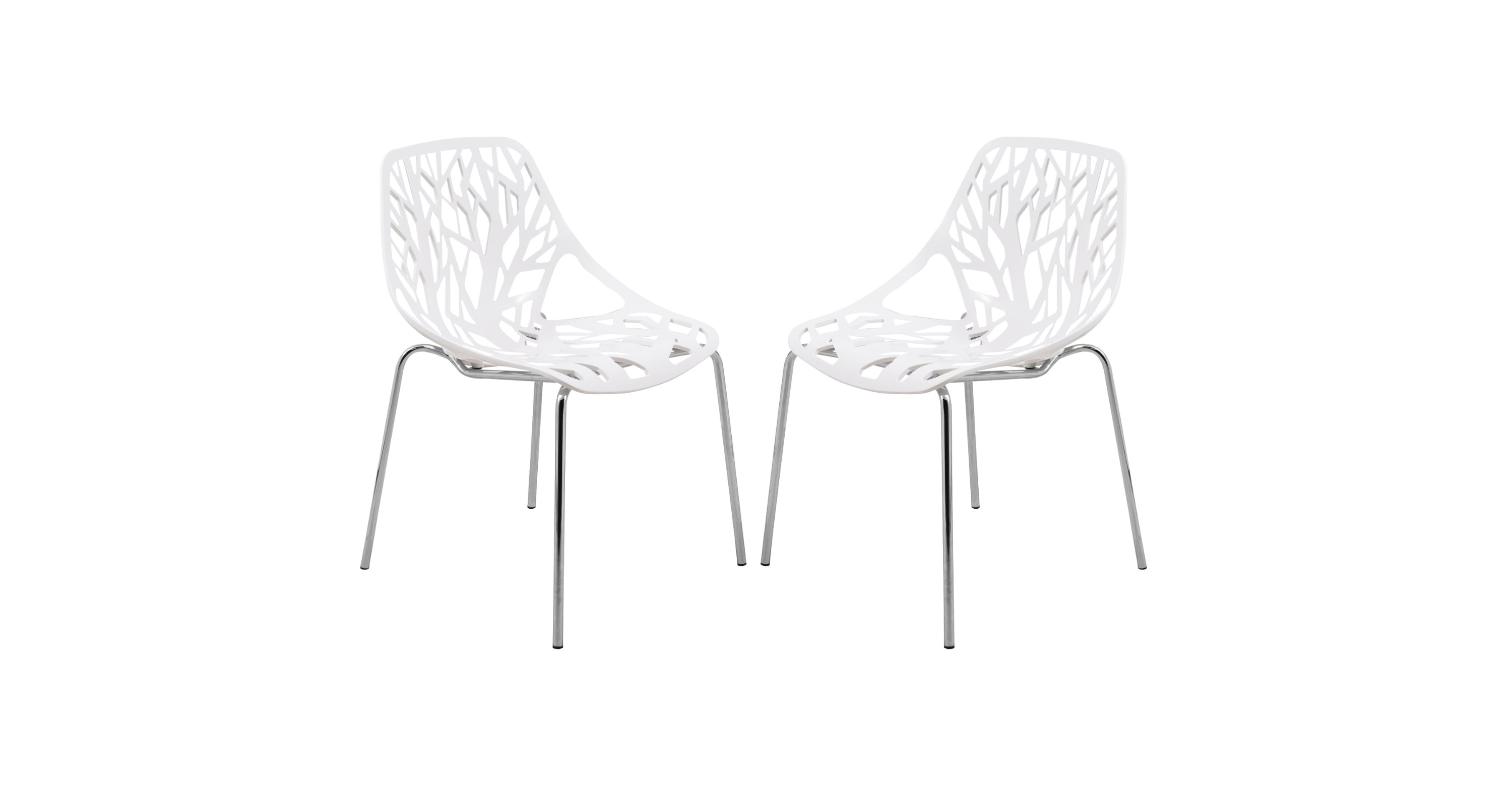 Modern Asbury Dining Chair with Chromed Legs set of 2