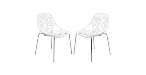 Modern Asbury Dining Chair with Chromed Legs set of 2