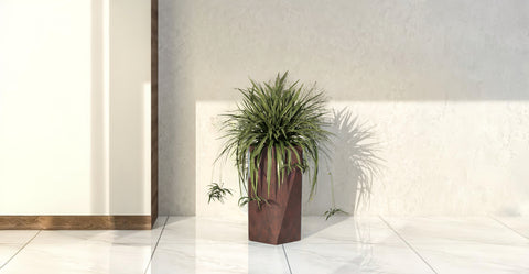 Aloe Tapered Square Fiberstone And MGO Clay Planter For Indoor And Outdoor