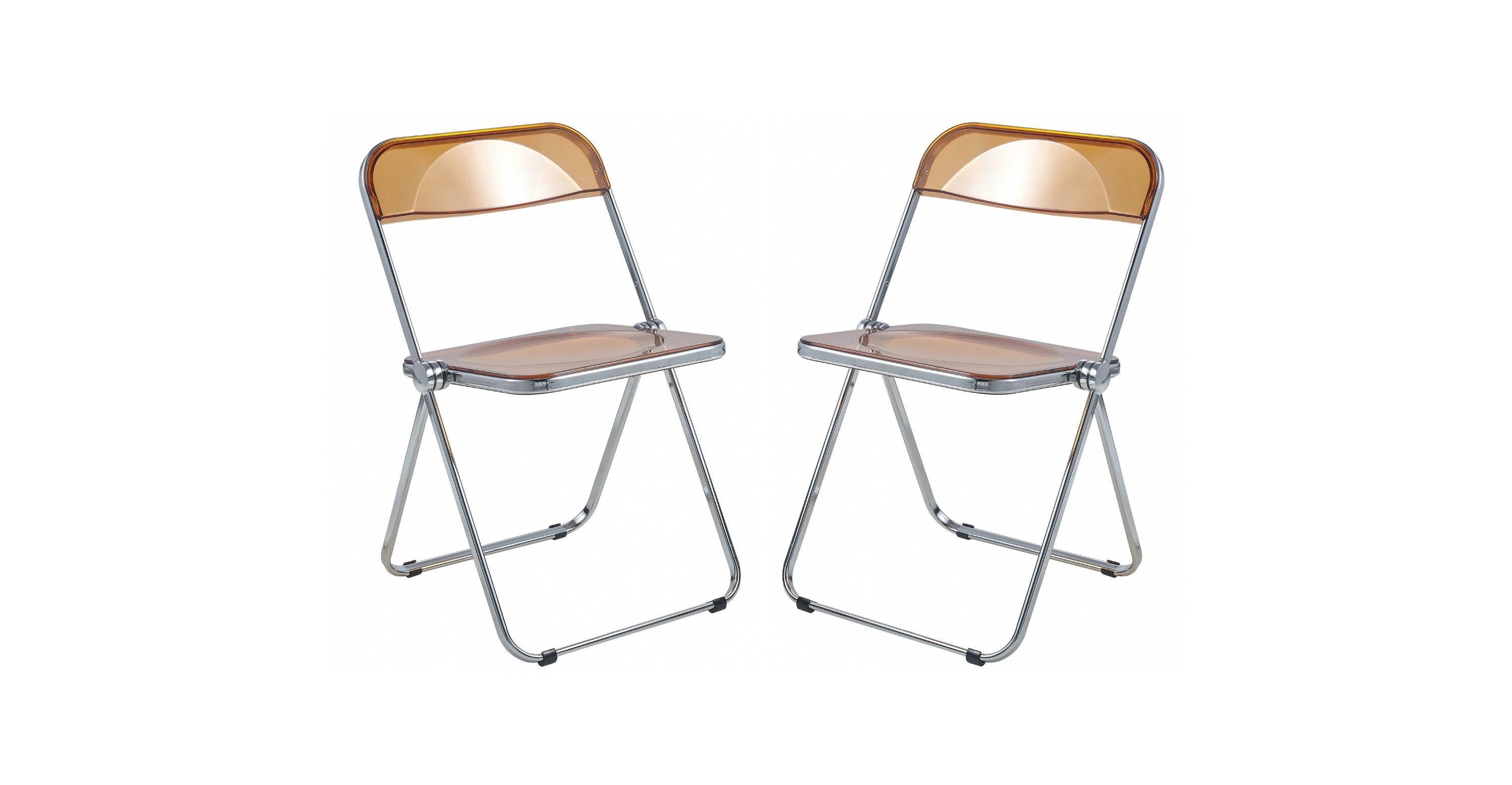 Lawrence Acrylic Folding Chair With Metal Frame Set of 2