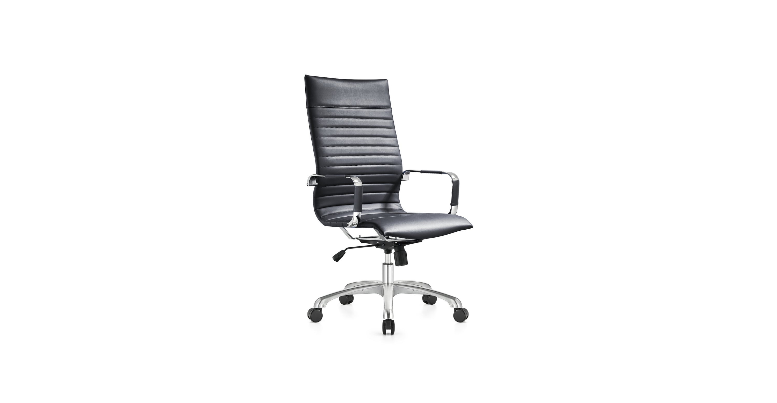 Harris Leather High-Back Adjustable  Office Conference Chair with Armrests