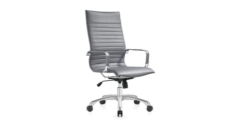 Harris Leather High-Back Adjustable  Office Conference Chair with Armrests