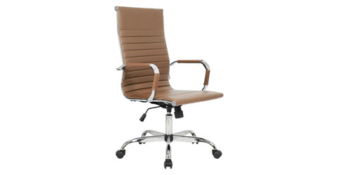 Harris Leather High-Back Adjustable  Office Conference Chair with Armrests