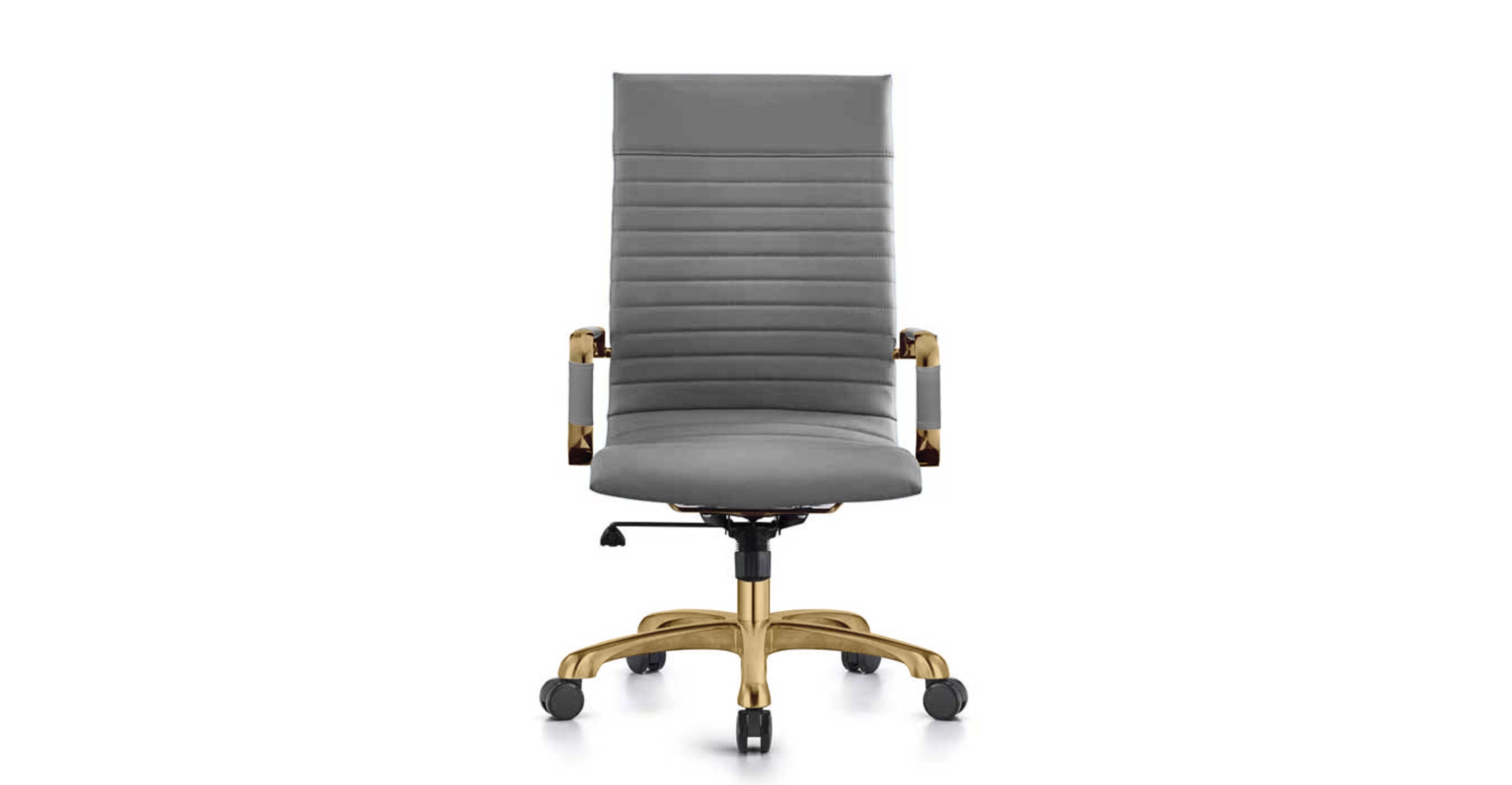 Harris Leather High-Back Adjustable  Office Conference Chair with Armrests