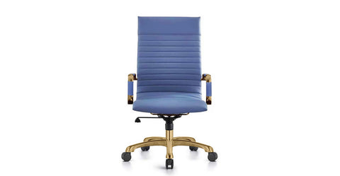 Harris Leather High-Back Adjustable  Office Conference Chair with Armrests