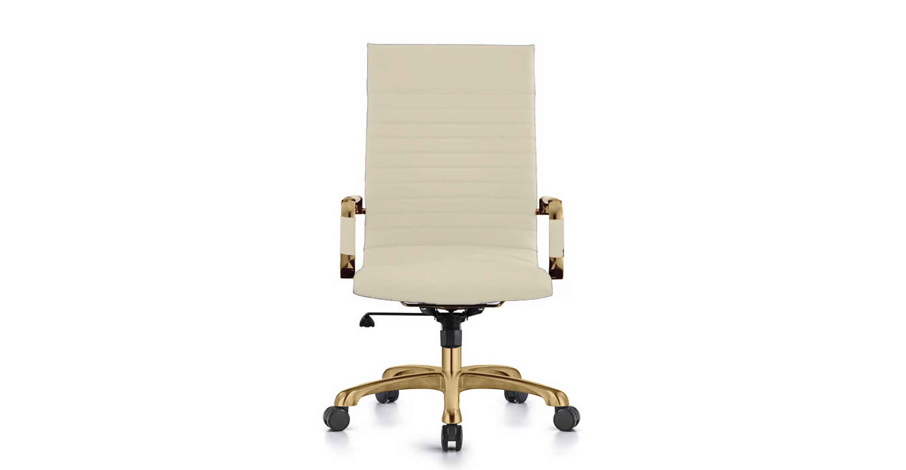 Harris Leather High-Back Adjustable  Office Conference Chair with Armrests