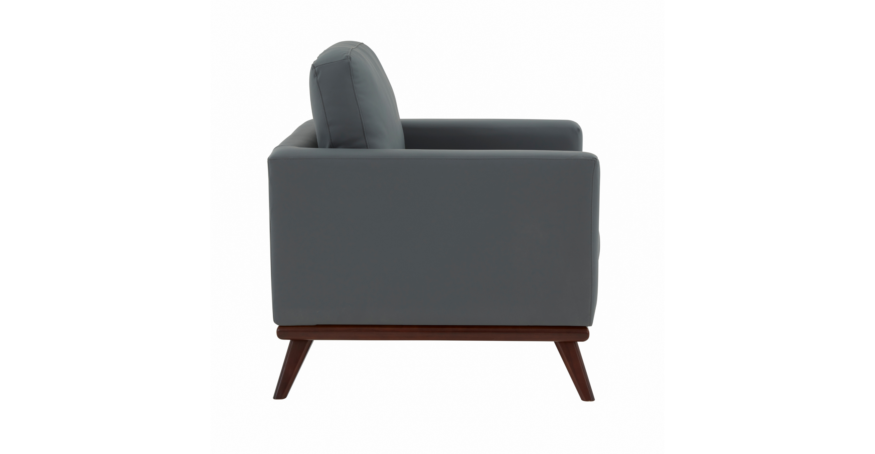 Chester Modern Leather Accent Arm Chair With Birch Wood Base