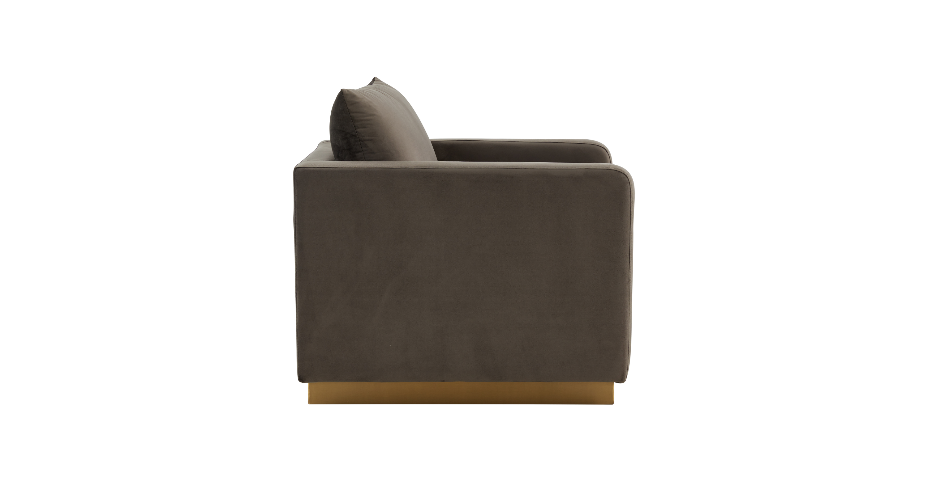 Nervo Modern Mid-Century Upholstered Velvet/Leather Accent Chair with Gold Base