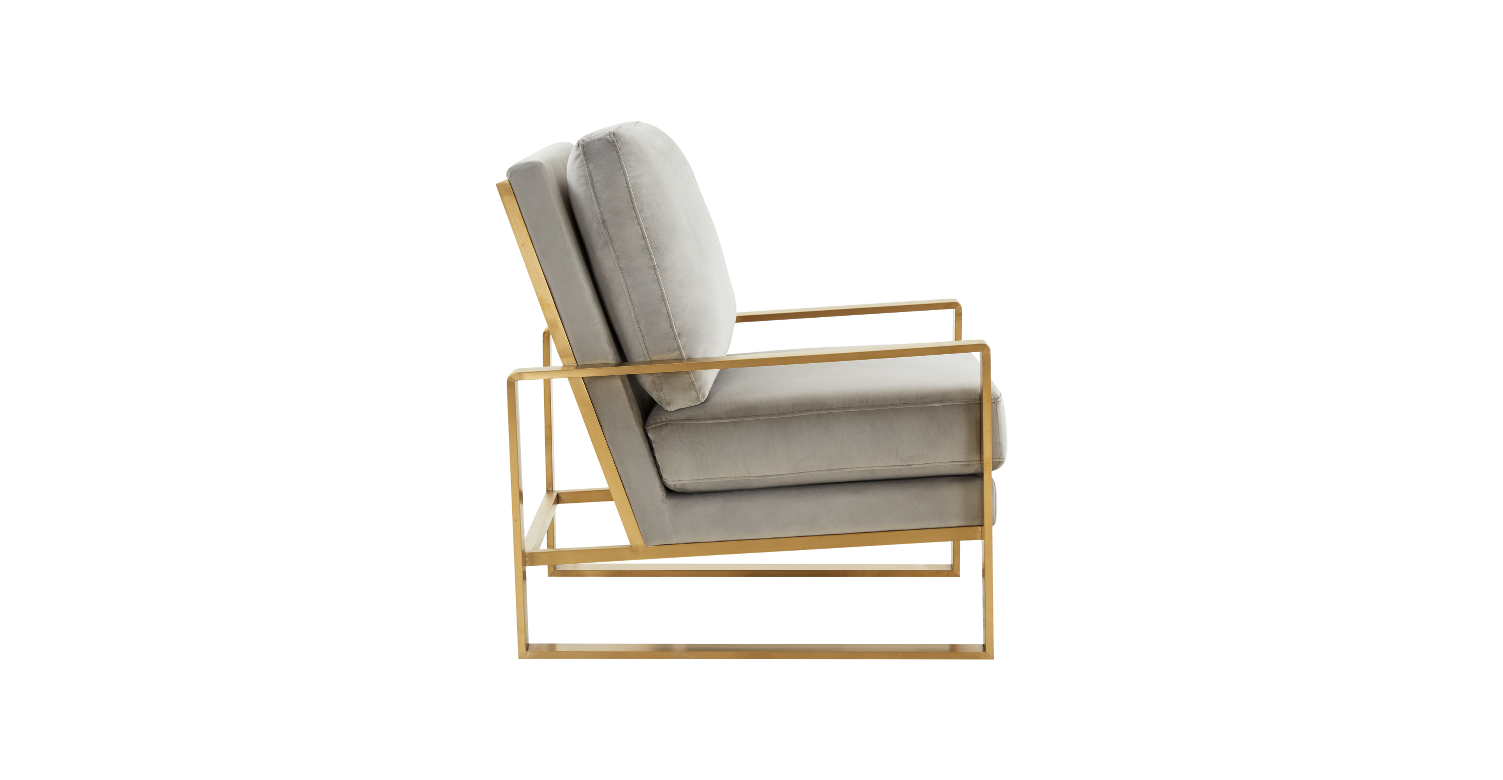 Jefferson Accent Armchair with Upholstered and Gold/Silver Metal Frame