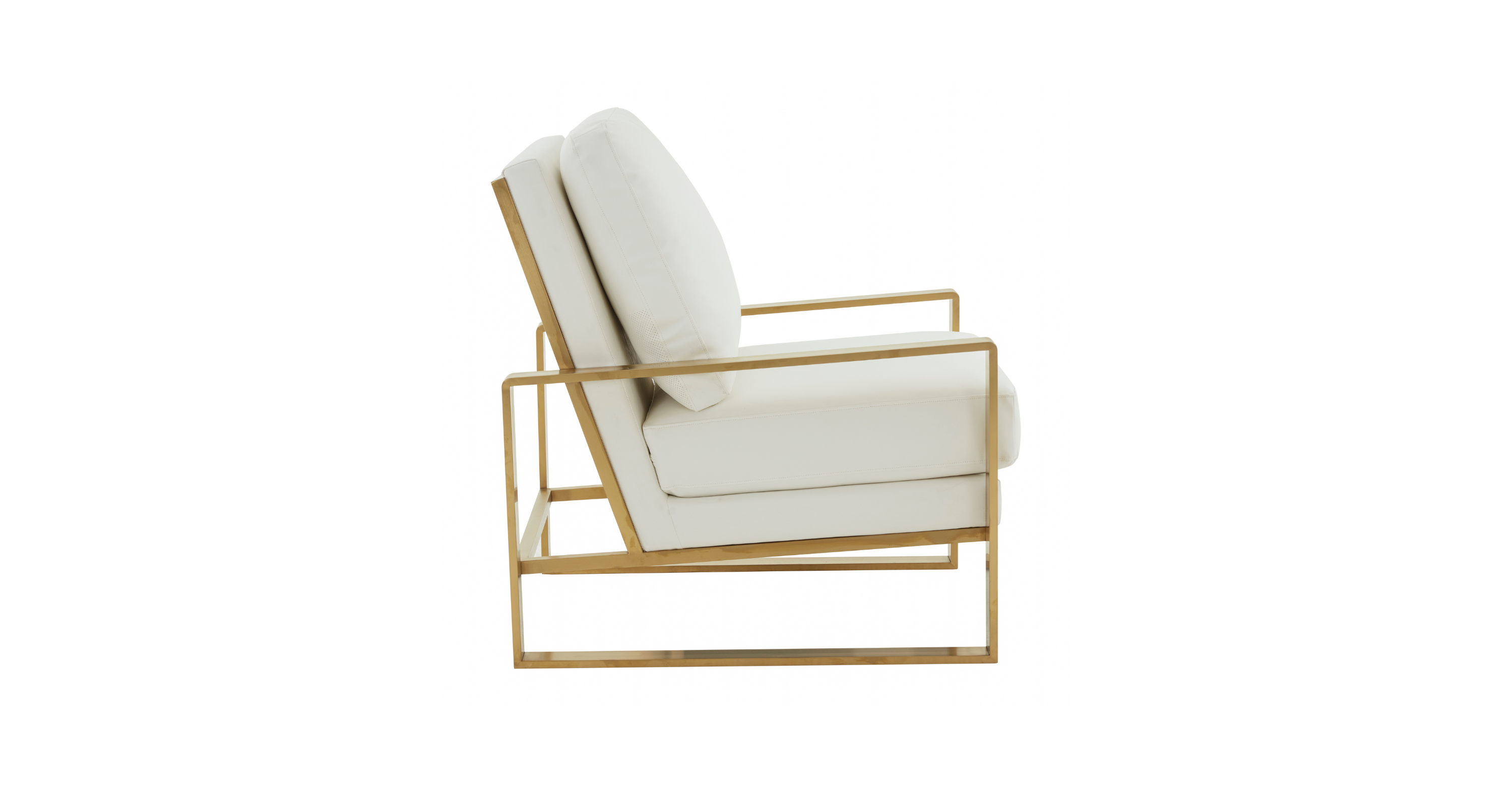 Jefferson Accent Armchair with Upholstered and Gold/Silver Metal Frame