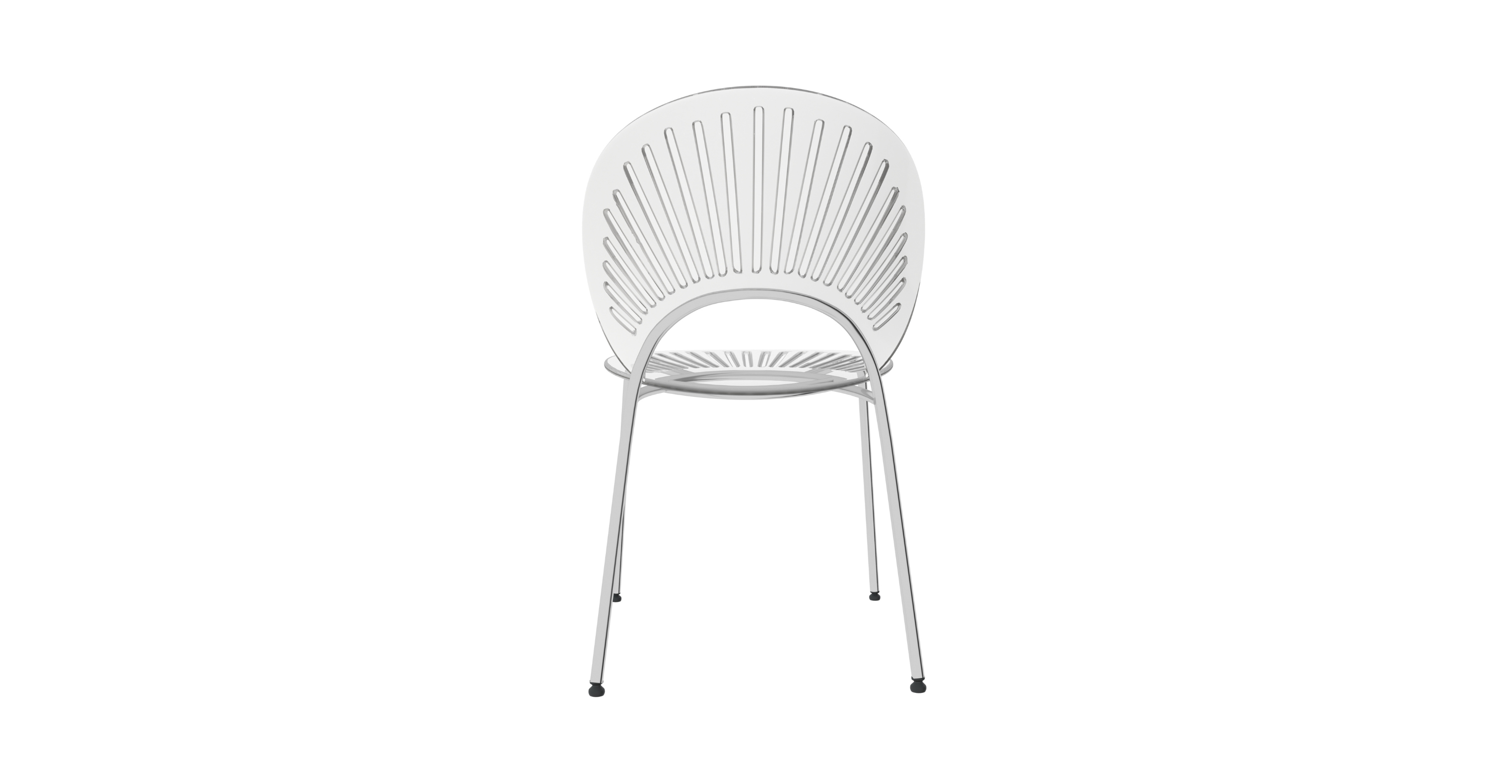 Opulent Modern Plastic Dining Chair in Chrome Metal Legs