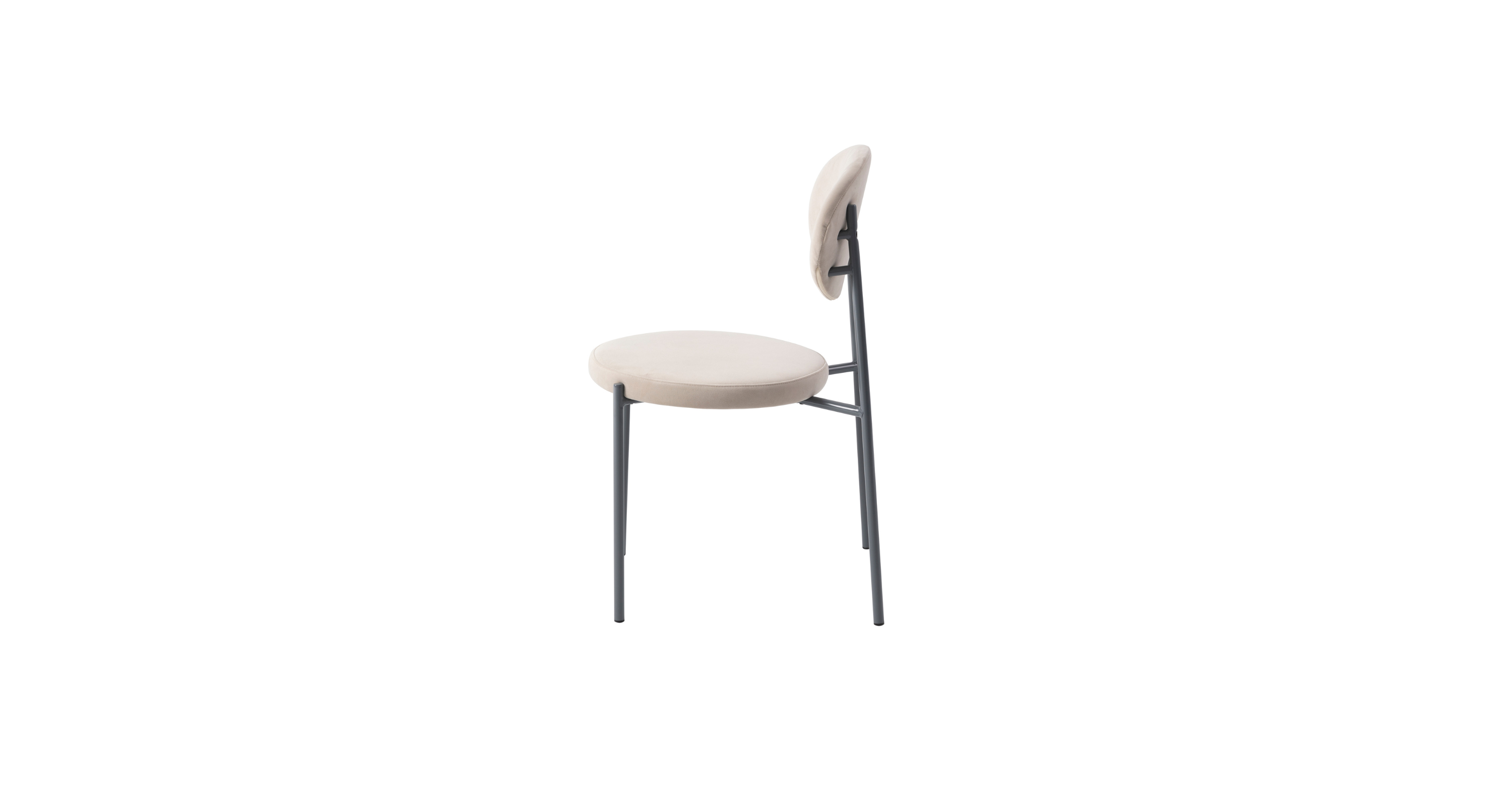 Euston Modern Upholstered Dining Chair with Round Wicker/Velvet Back Style