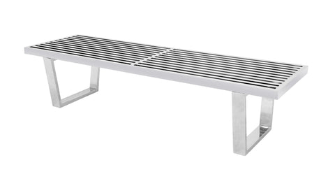 Mid-Century Stainless Steel Platform Bench