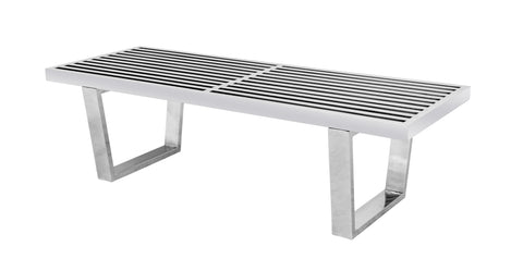 Mid-Century Stainless Steel Platform Bench