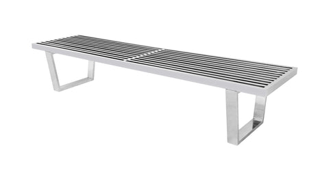 Mid-Century Stainless Steel Platform Bench