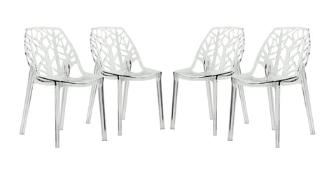 Cornelia Modern Dining Chair ABS Plastic Side Chair, Set of 4