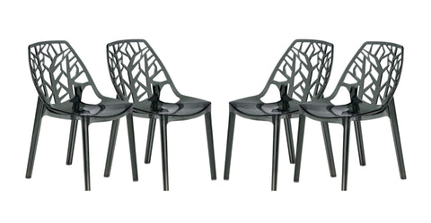 Cornelia Modern Dining Chair ABS Plastic Side Chair, Set of 4