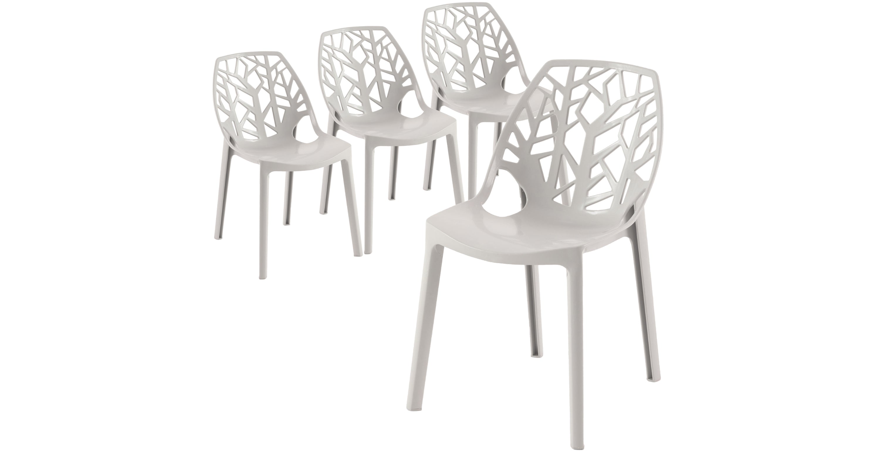 Cornelia Modern Dining Chair ABS Plastic Side Chair, Set of 4